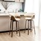 Set of 2/4 Mid-century Modern Leatherette Swivel Bar Stools/Counter Stools with Walnut Bentwood Frame